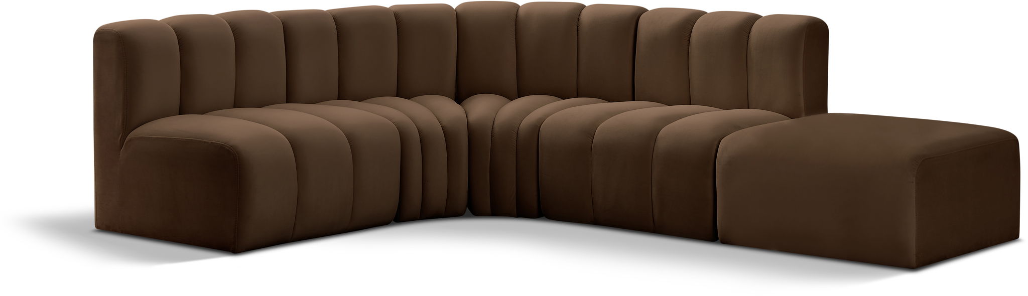 Arc - Velvet 5 Piece Corner Modular Sofa