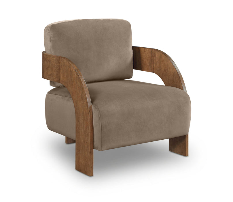Cedra - Velvet Performance Fabric Upholstered Accent Chair - Brown Frame
