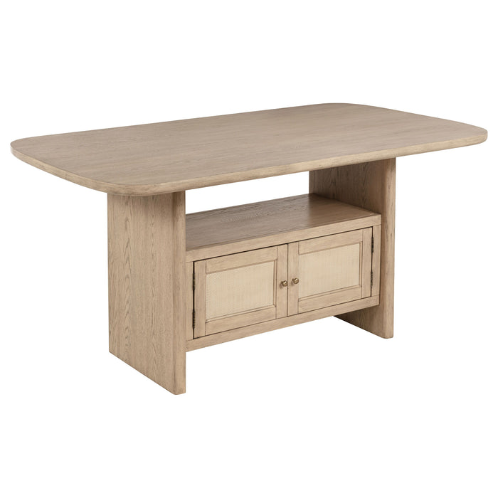 Kailani - Cane Counter Height Storage Dining Table - Beige Oak