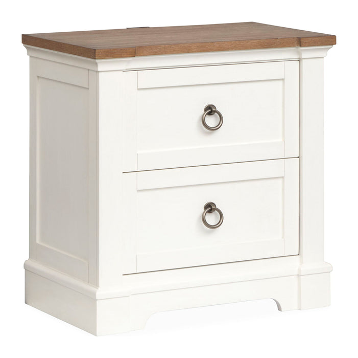 Kingston - Drawer Nightstand - Whisper White And Cerused Nutmeg