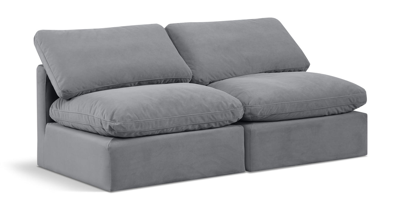 Indulge - Velvet 2 Seat Modular Armless Sofa