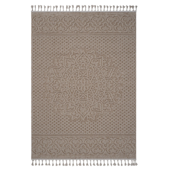 Guros - 8' X 10' Medallion Indoor / Outdoor Area Rug - Beige
