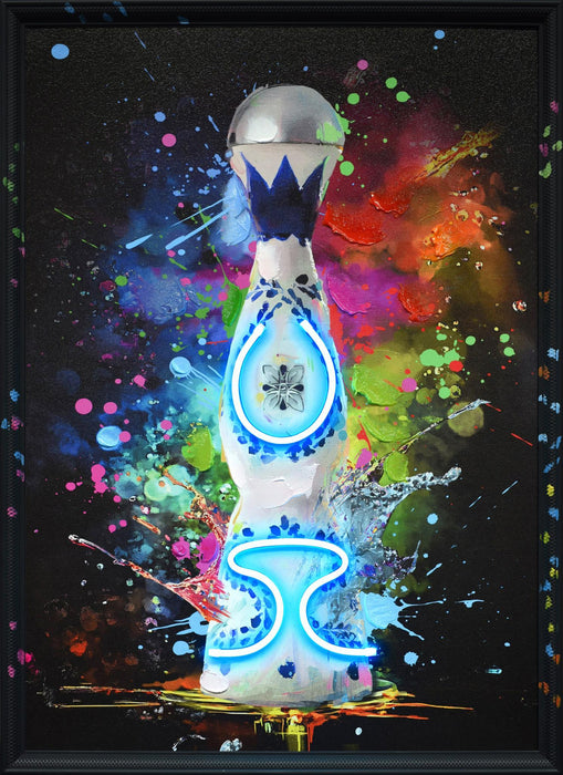 Electric Splash Spirit - 21" x 29" Framed Wall Art - Blue - Albert's Furniture (Wayne, MI)