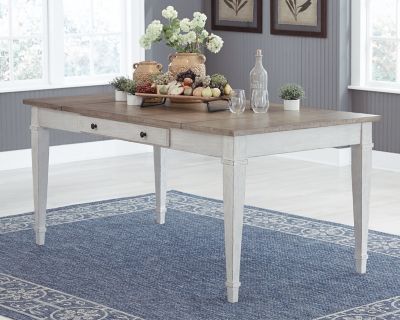 Skempton - RECT DRM Table w/Storage - White - Albert's Furniture (Wayne, MI)