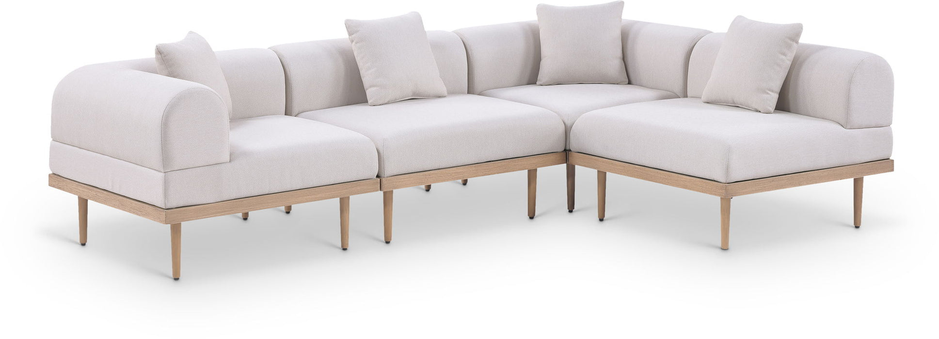 Laguna - 4 Piece 106.5" Upholstered Outdoor Patio Modular Sectional