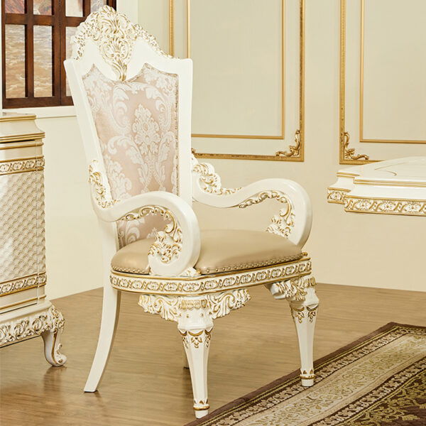 HD-1882 - Arm Chair - Ivory / Gold