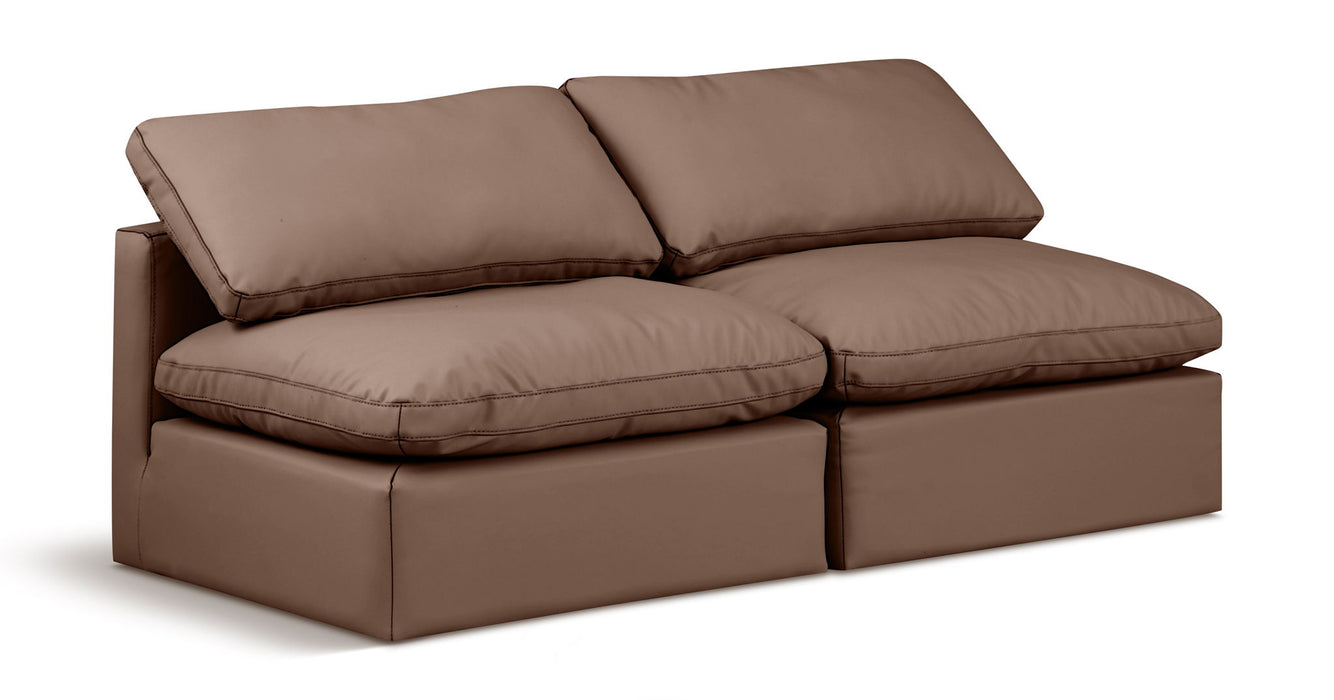 Indulge - Faux Leather 2 Seat Modular Armless Sofa