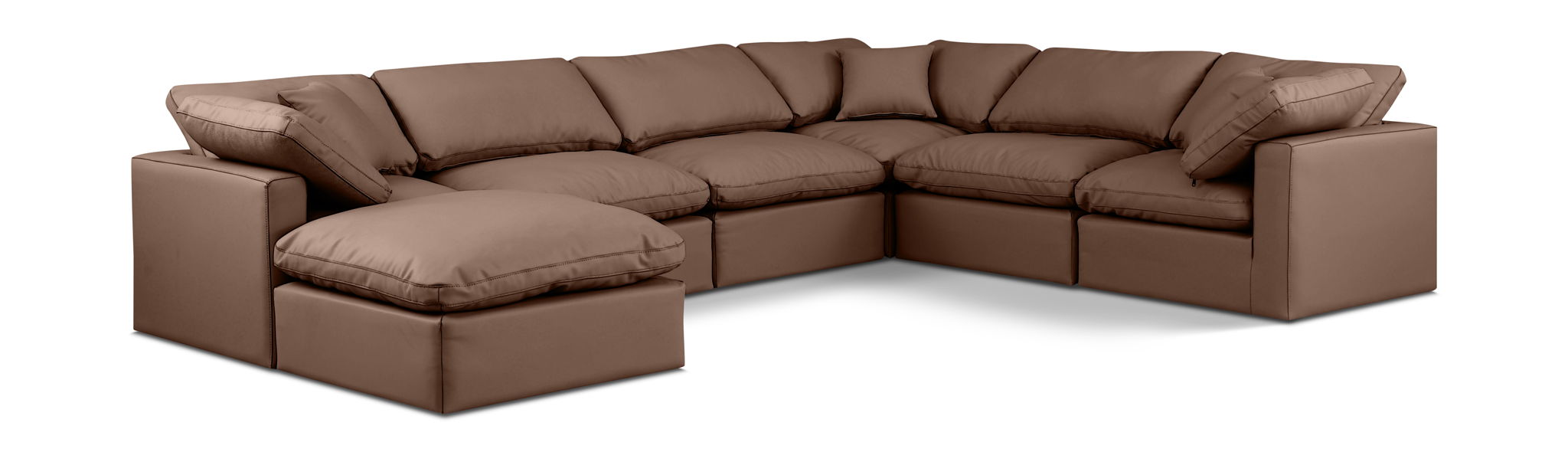 Indulge - Faux Leather 7 Piece Modular Sectional