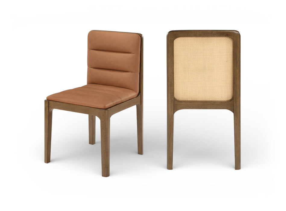 Ellis - Vegan Leather Upholstered Dining Chair (Set of 2) - Brown Base