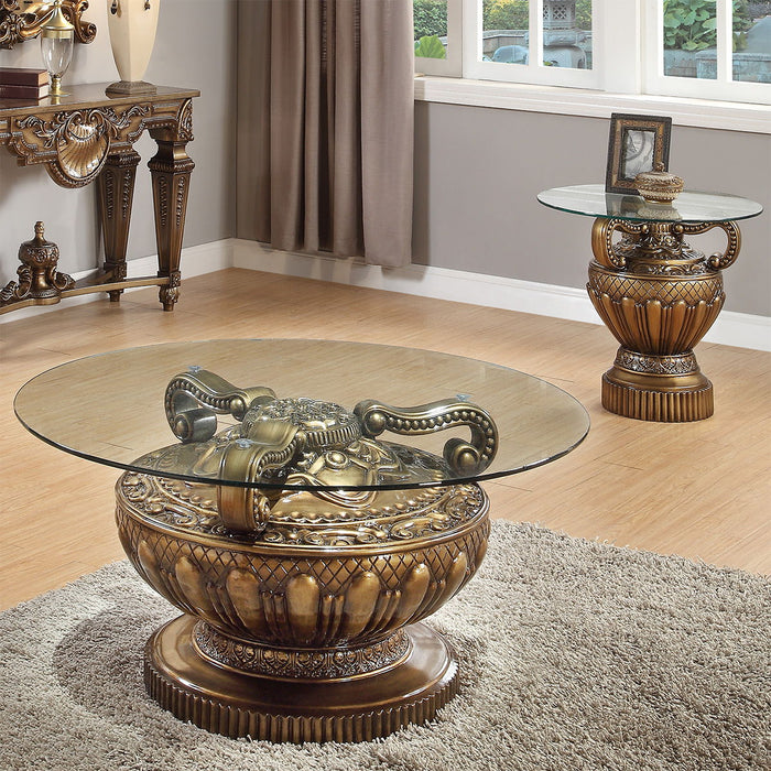 HD-8908B - 3 Piece Coffee Table Set - Bronze