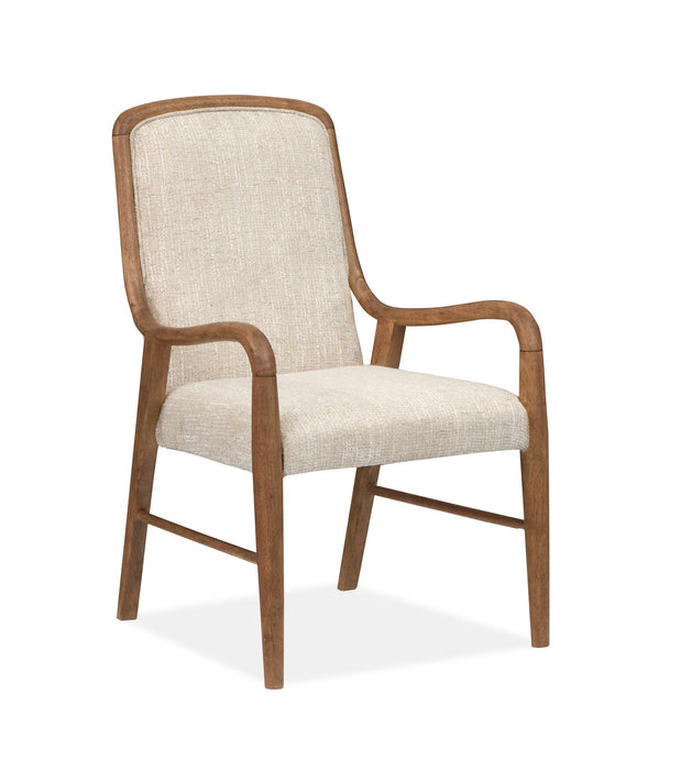 Woodward - Wood Slat Back Arm Chair (Set of 2) - Dark Clove / White