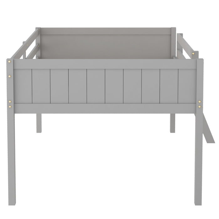 Low Loft Bed With Adjustable Ladder