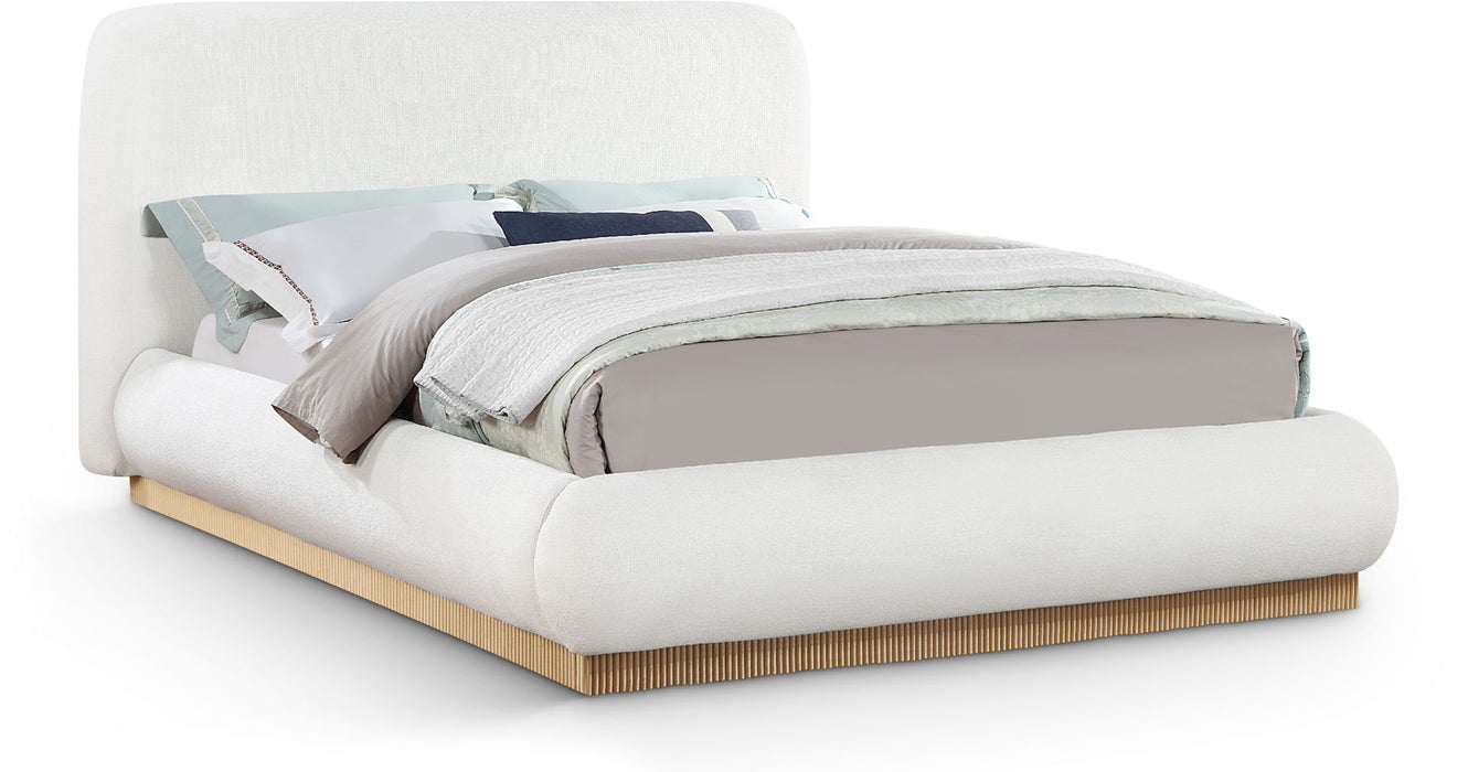 Rigby - Linen Bed With Natural Base