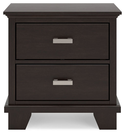 Covetown - Two Drawer Night Stand - Dark Brown - Albert's Furniture (Wayne, MI)