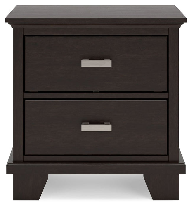 Covetown - Two Drawer Night Stand - Dark Brown - Albert's Furniture (Wayne, MI)