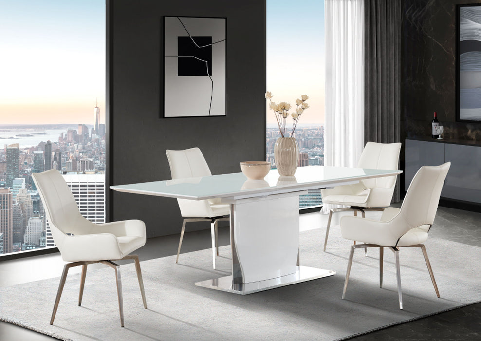 D2279 Dining Table And Four D4878N Dining Chairs - White