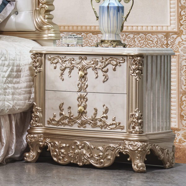 HD-9102 - Nightstand - Champagne With Ivory Marbling