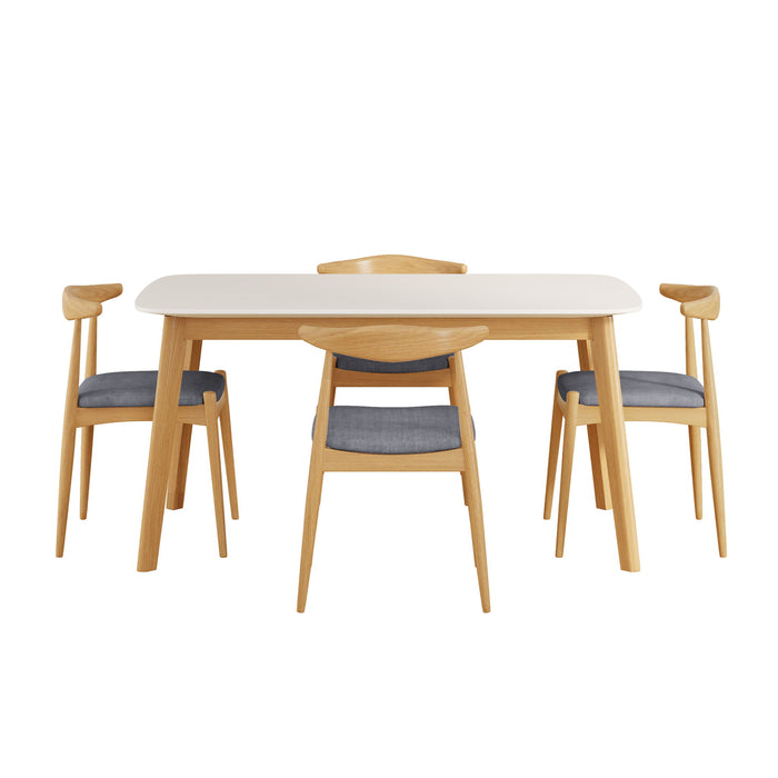5 Piece Dining Set With Upholstered Chairs