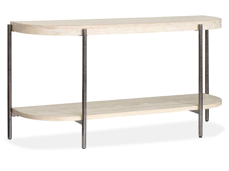 Jennings - Demilune Sofa Table - Edgecomb Grey And Weathered Antique Nickel