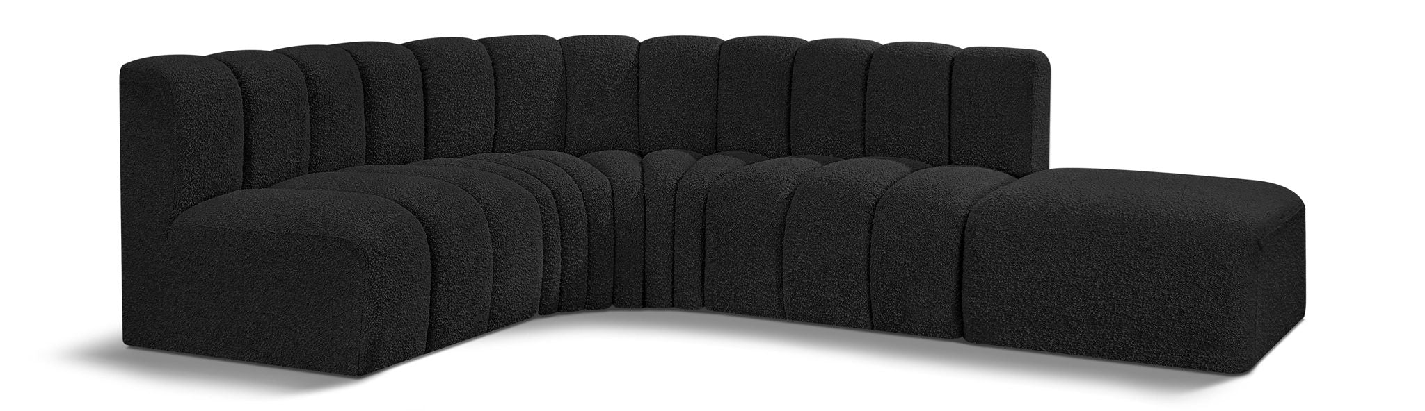 Arc - Boucle Fabric 5 Piece Corner Modular Sofa