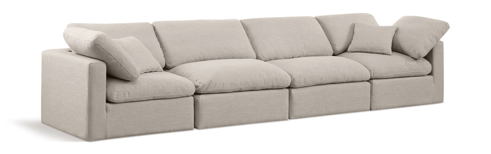 Indulge - Linen 4 Seat Modular Sofa