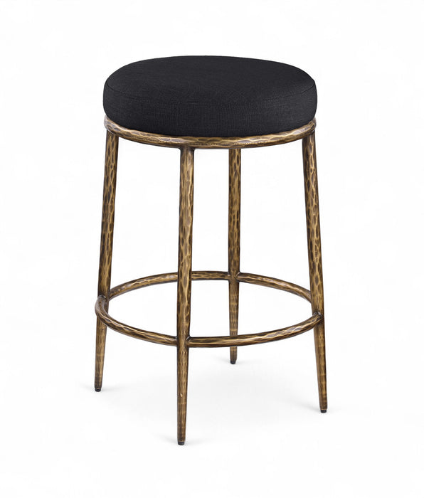 Ferro - Upholstered Backless Counter Stool With Brushed Gold Base