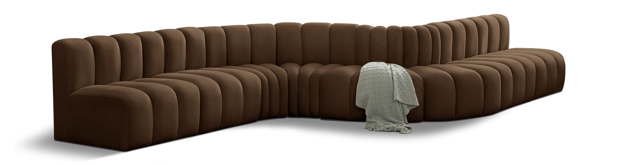 Arc - Velvet 8 Piece Curved Modular Sofa