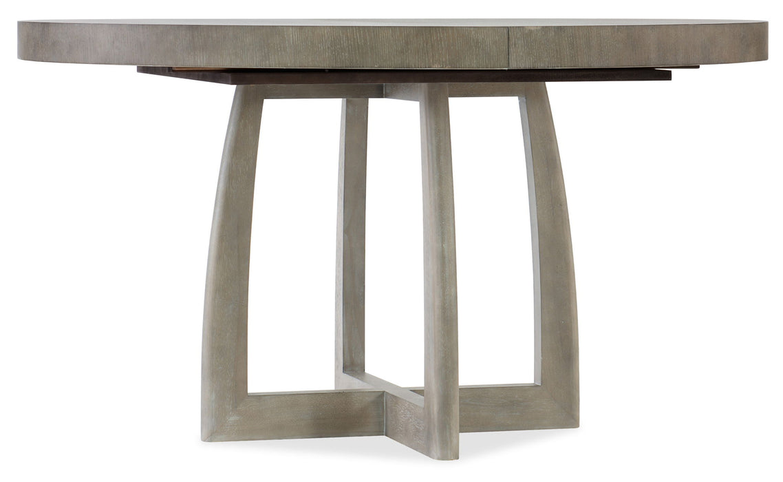 Affinity - 48" Round Pedestal Dining Table With 1-18" Leaf - Dark Gray