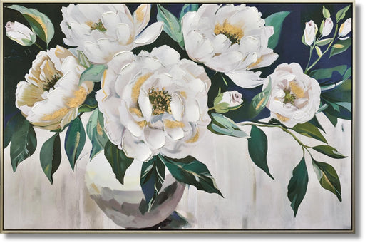 Ivory Bloomscape - 32" x 47" Framed Wall Art - Gray - Albert's Furniture (Wayne, MI)