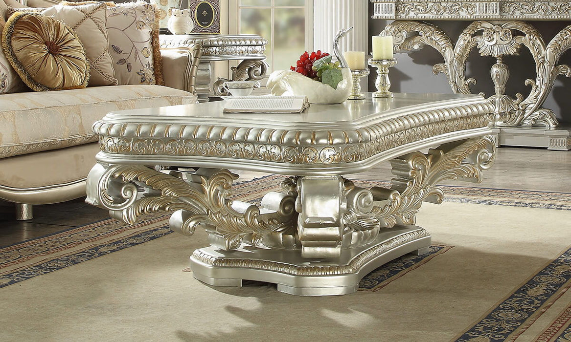 HD-8088 - Coffee Table - Silver With Gold Highlight