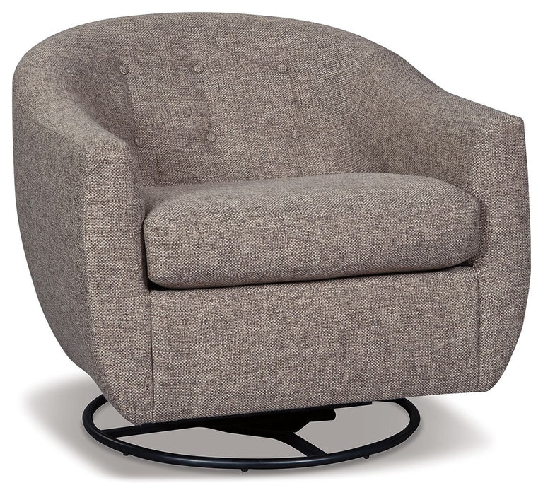 Upshur - Swivel Glider Accent Chair - Taupe - Albert's Furniture (Wayne, MI)