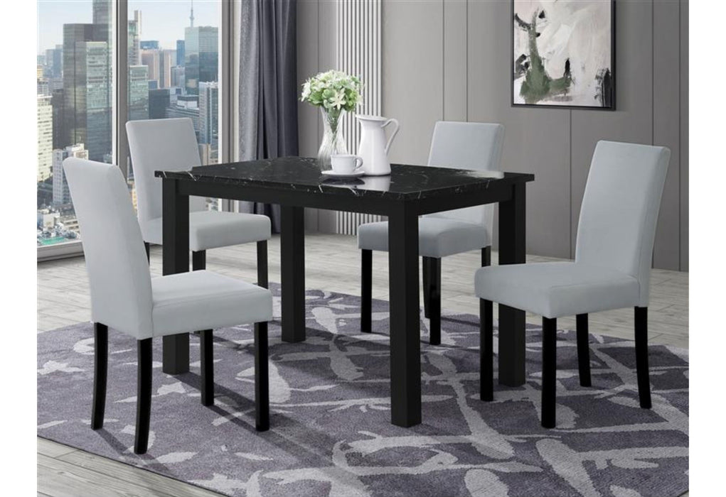 D8032 - 2 Piece Dining Room Set (Dining Table And Dining Chair) - Black / Silver