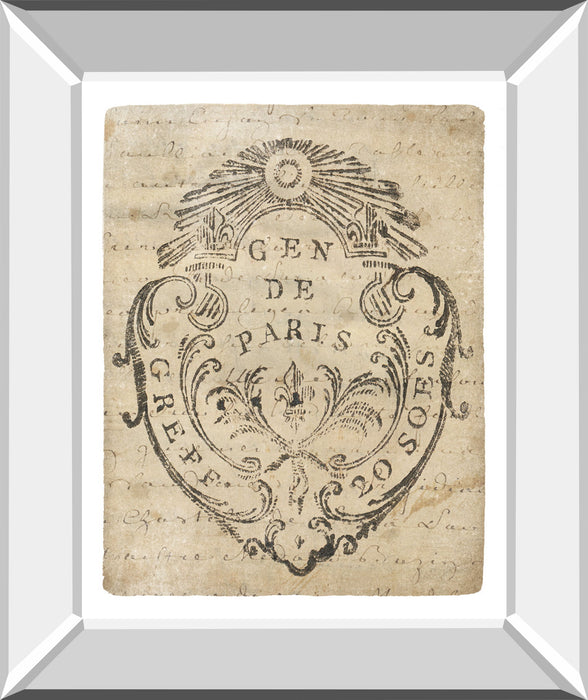 Letter Crest IIa Vintage V2 By Wild Apple Portfolio - Mirror Framed Print Wall Art - Beige - Albert's Furniture (Wayne, MI)