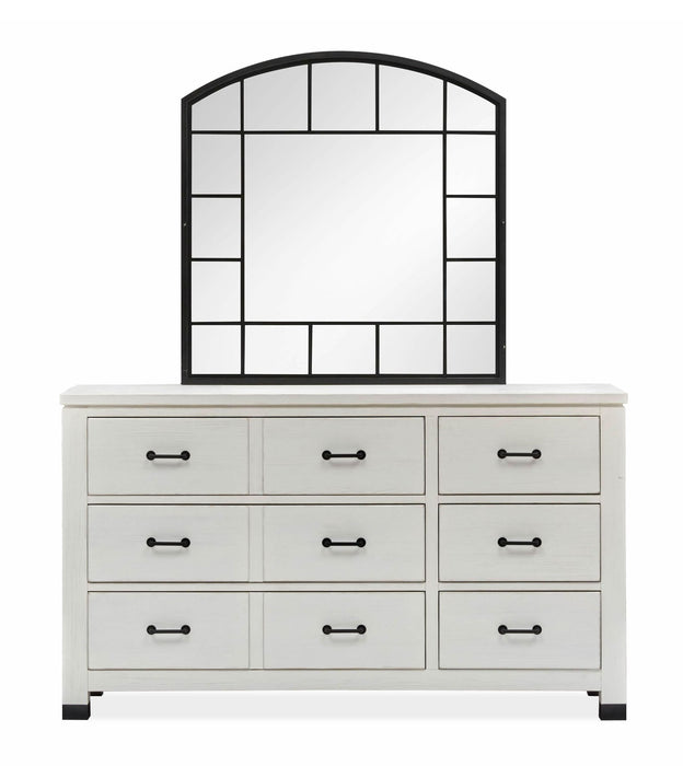 Harper Springs - Drawer Dresser With Shaped Mirror - Silo White