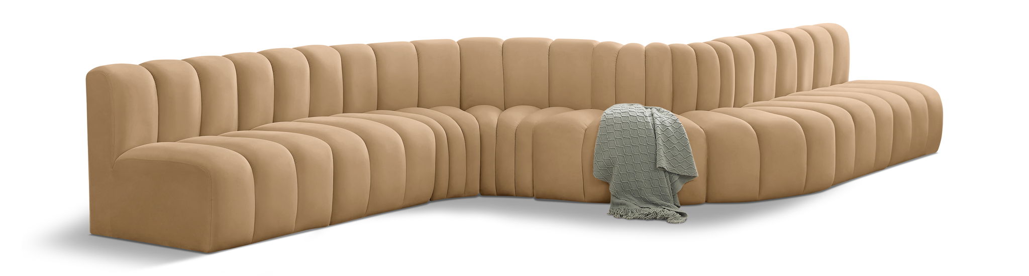 Arc - Velvet 8 Piece Curved Modular Sofa