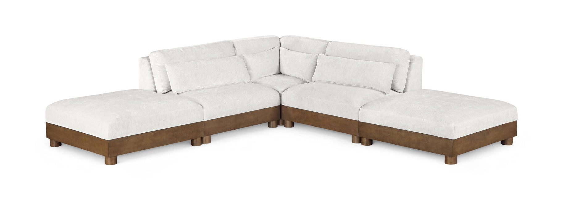 Turin - Chenille Fabric Upholstered Modular Sectional - Cream
