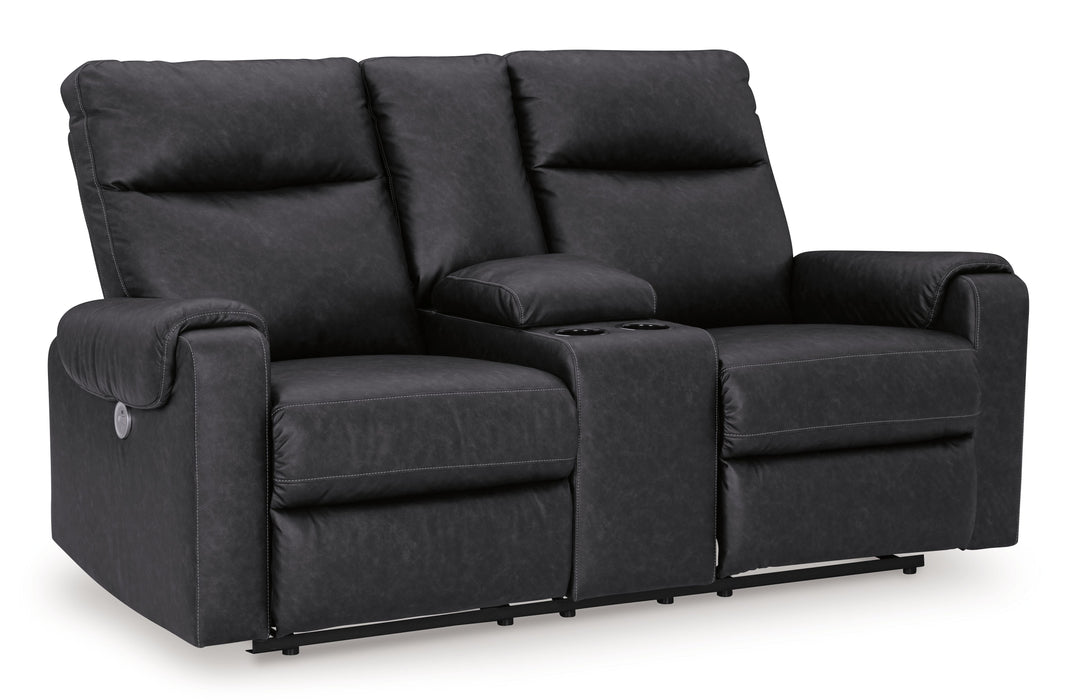 Axtellton - Carbon - Dbl Power Reclining Loveseat With Console