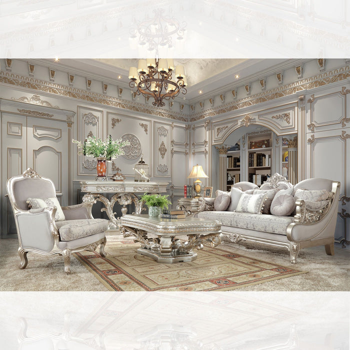 HD-2662 - 3 Piece Sofa Set - Pearl Silver