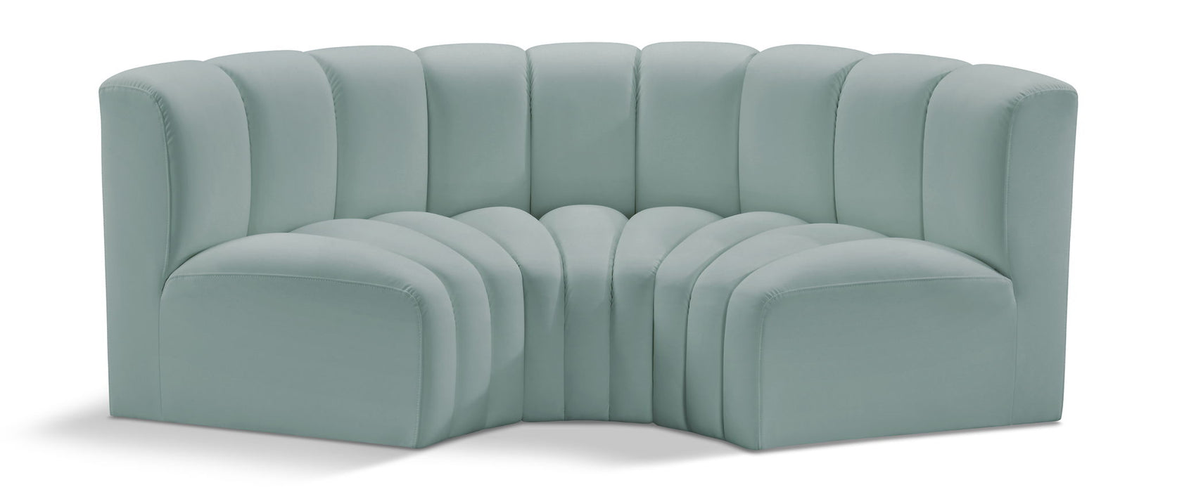 Arc - Faux Leather 3 Piece Modular U-Shaped Sofa