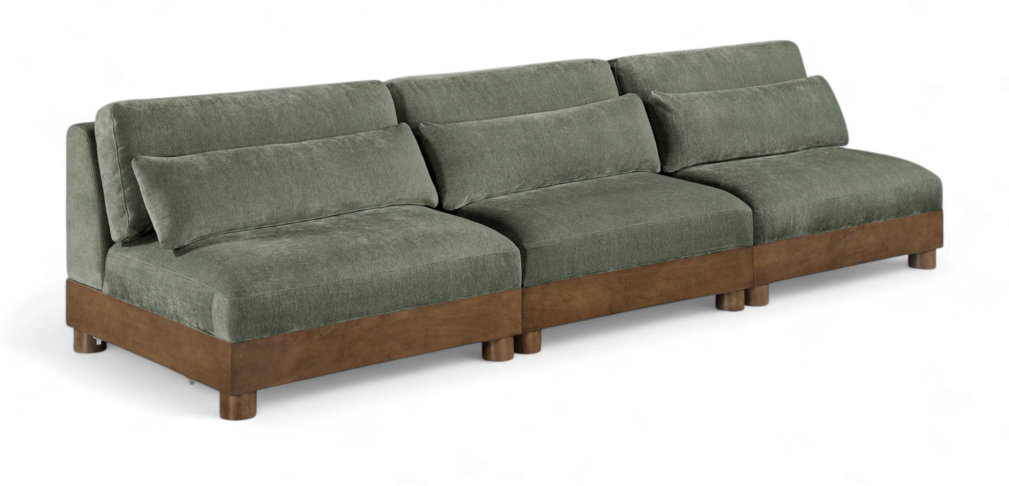 Turin - Chenille Fabric Upholstered Modular Sectional - Green