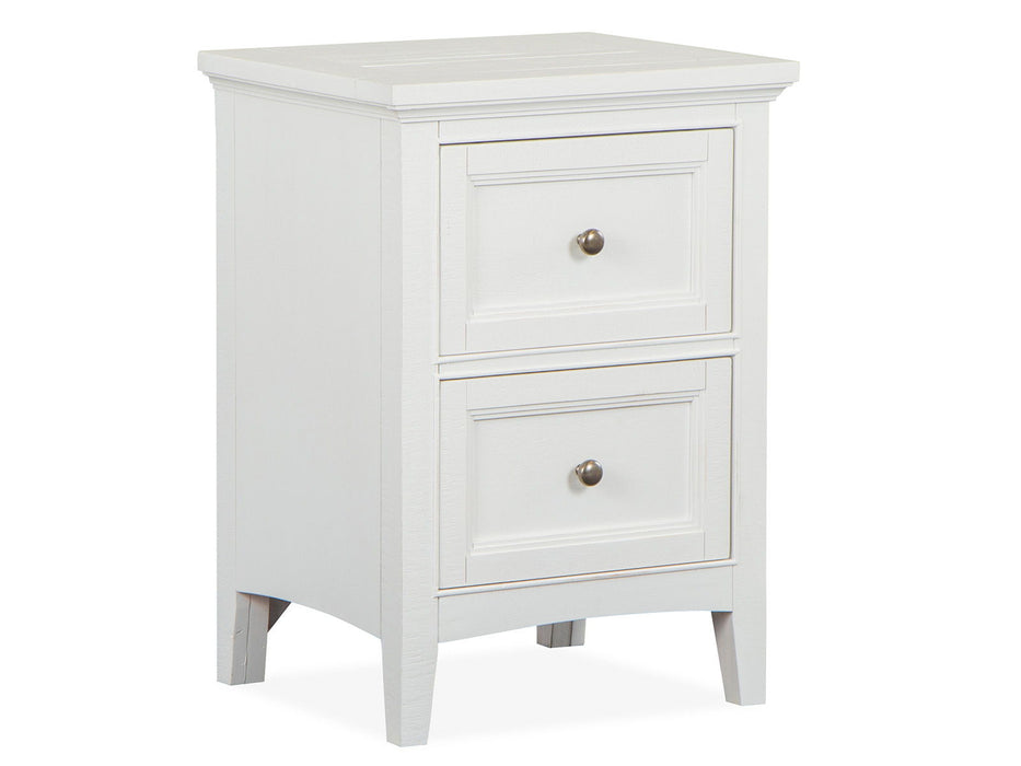 Heron Cove - Small Drawer Nightstand - Chalk White And Dovetail Grey