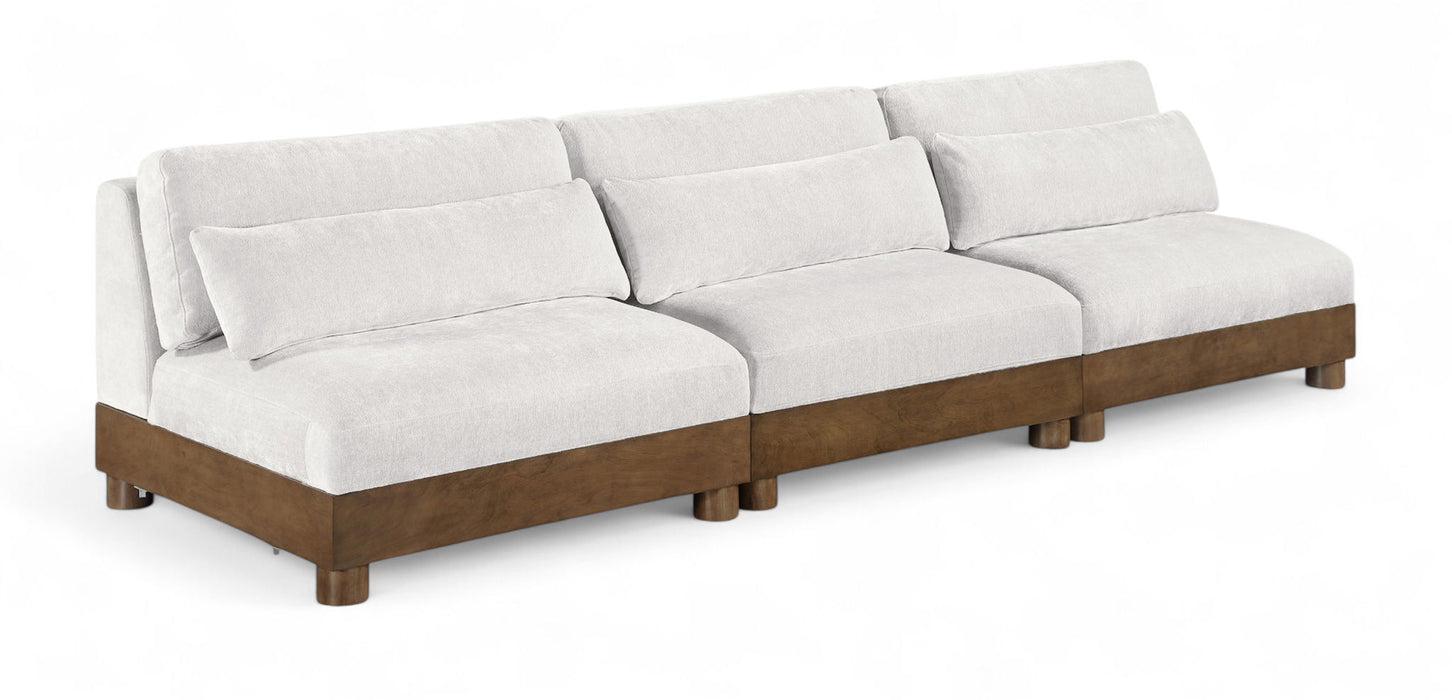 Turin - Chenille Fabric Upholstered Modular Sectional - Cream
